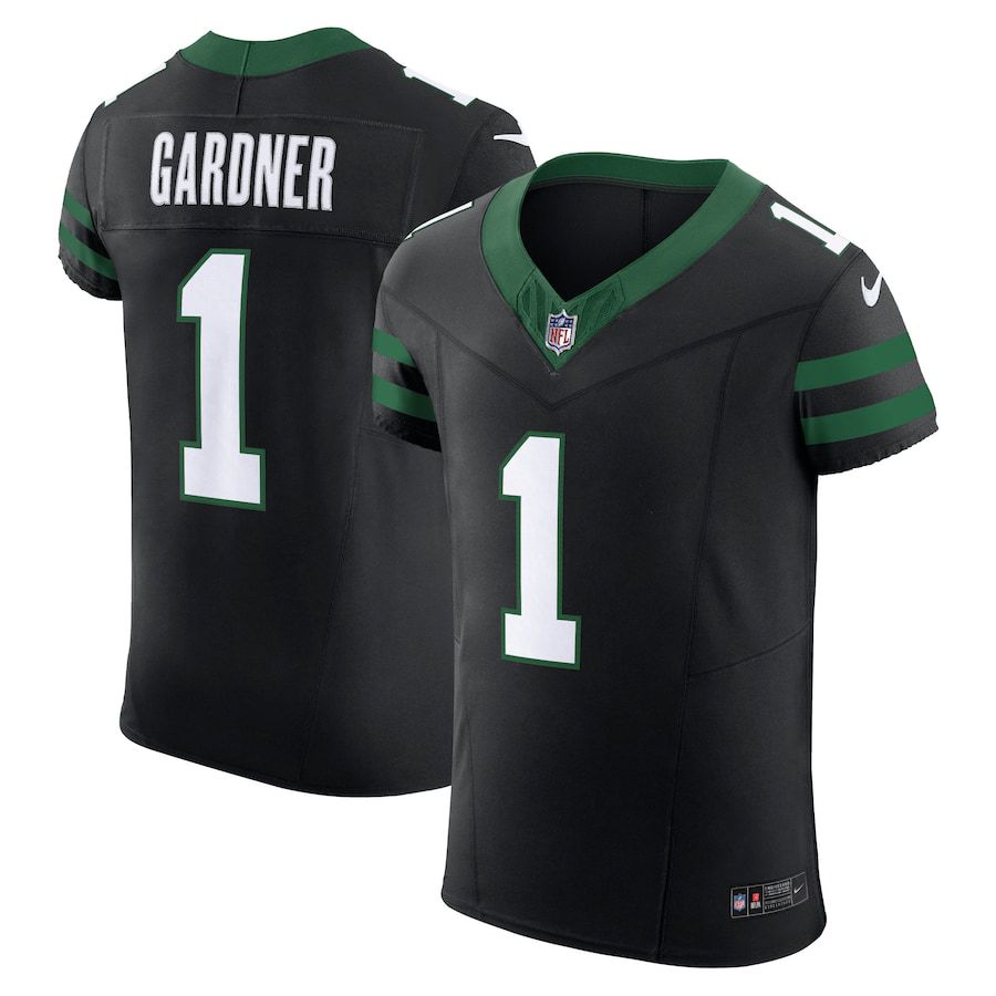 Men New York Jets #1 Ahmad Sauce Gardner Nike Legacy Black Alternate Vapor F.U.S.E. Elite NFL Jersey